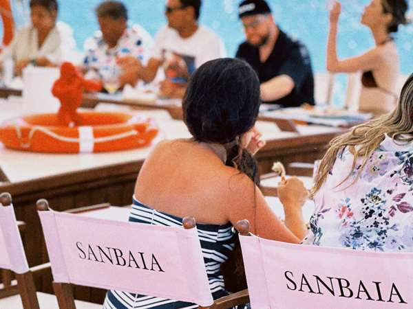 Guests enjoying a sail on the Sanbaia